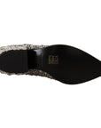 Dolce & Gabbana Crystal-Embellished Black Suede Boots