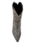 Dolce & Gabbana Crystal-Embellished Black Suede Boots