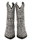 Dolce & Gabbana Crystal-Embellished Black Suede Boots