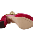 Dolce & Gabbana Ethereal Pink Velvet Crystal Sandals