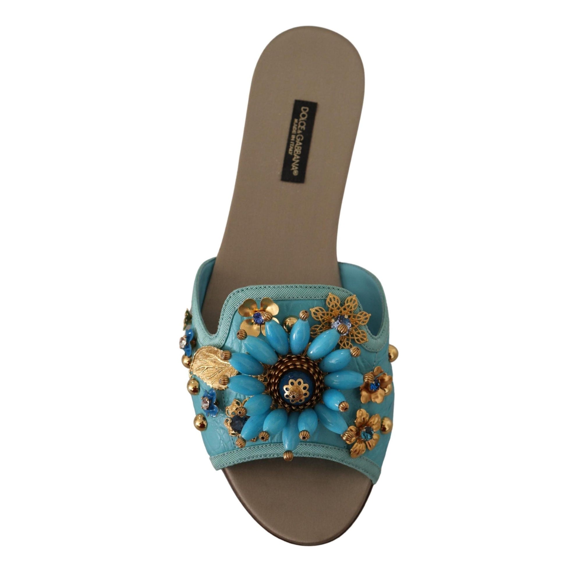 Dolce & Gabbana Exquisite Crystal-Embellished Exotic Leather Sandals