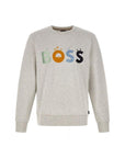 Hugo Boss Elegant Grey Round Neck Cotton Sweatshirt
