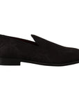 Dolce & Gabbana Black Floral Brocade Slippers