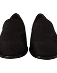 Dolce & Gabbana Black Floral Brocade Slippers