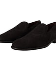 Dolce & Gabbana Black Floral Brocade Slippers