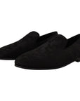 Dolce & Gabbana Elegant Jacquard Slide On Loafers Flats