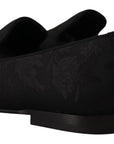 Dolce & Gabbana Elegant Jacquard Slide On Loafers Flats