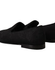 Dolce & Gabbana Elegant Jacquard Slide On Loafers Flats