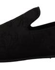 Dolce & Gabbana Elegant Jacquard Slide On Loafers Flats