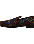 Dolce & Gabbana Multicolor Jacquard Slide-On Loafer Slippers