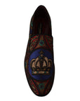 Dolce & Gabbana Multicolor Jacquard Slide-On Loafer Slippers