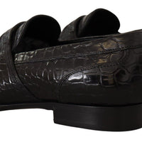 Dolce & Gabbana Elegant Crocodile Leather Moccasin Shoes