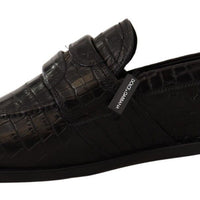Dolce & Gabbana Elegant Crocodile Leather Moccasin Shoes