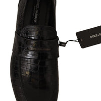 Dolce & Gabbana Elegant Crocodile Leather Moccasin Shoes
