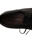 Dolce & Gabbana Elegant Black Leather Derby Formal Shoes