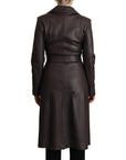 Dolce & Gabbana Elegant Double-Breasted Lambskin Leather Coat