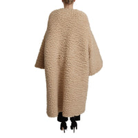 Dolce & Gabbana Elegant Beige Cashmere Overcoat Jacket