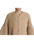 Dolce & Gabbana Elegant Beige Cashmere Overcoat Jacket