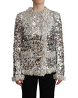Dolce & Gabbana Chic Silver Sequined Jacket Coat