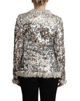 Dolce & Gabbana Chic Silver Sequined Jacket Coat