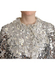 Dolce & Gabbana Chic Silver Sequined Jacket Coat