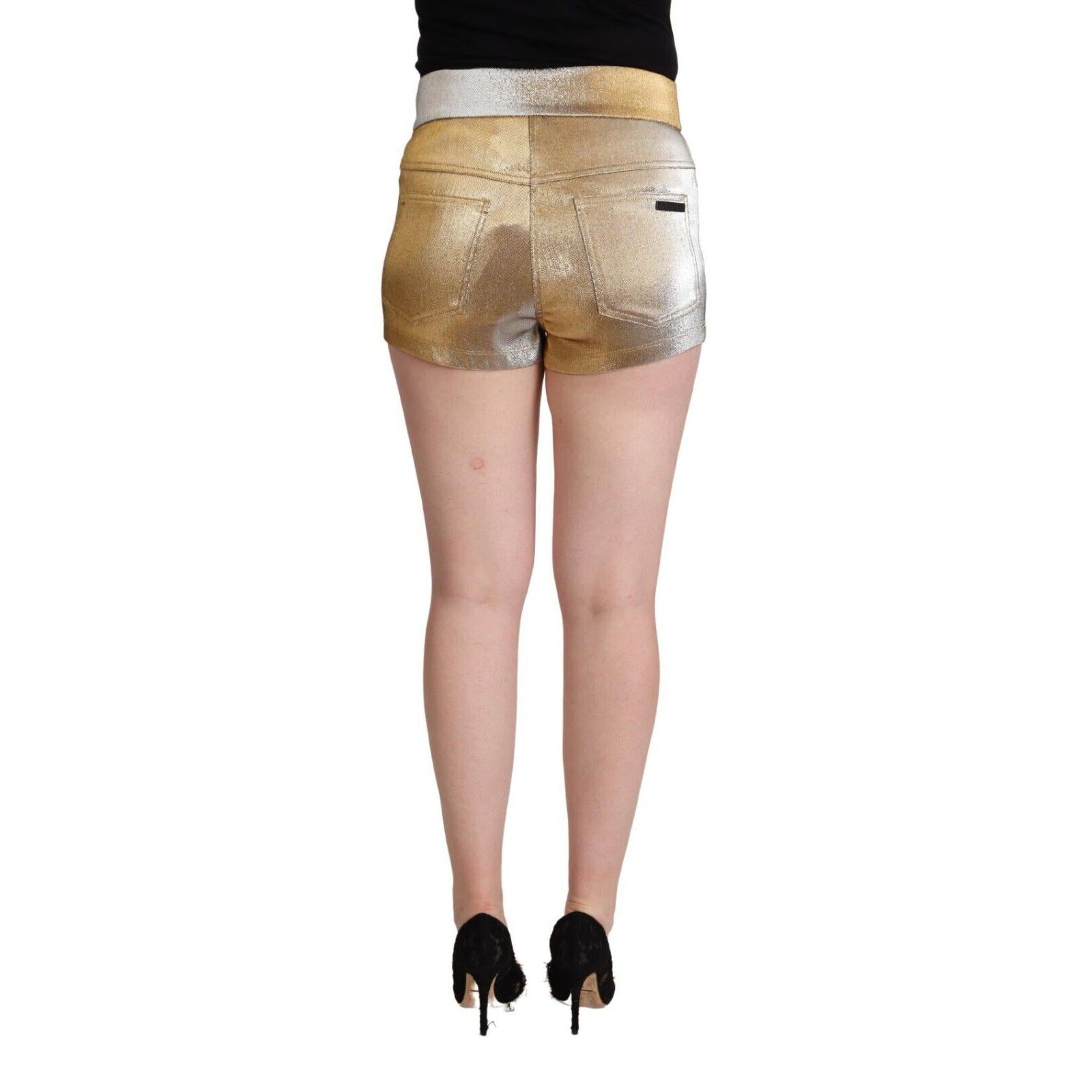 Dolce & Gabbana Elegant Metallic Gold Hot Pants