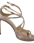 Jimmy Choo Ballet Pink Liquid Mirror Leather Sandals