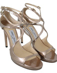 Jimmy Choo Ballet Pink Liquid Mirror Leather Sandals