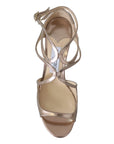 Jimmy Choo Ballet Pink Liquid Mirror Leather Sandals