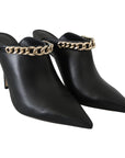 Jimmy Choo Elegant Black Gold Leather Pumps