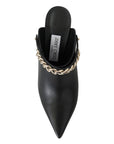 Jimmy Choo Elegant Black Gold Leather Pumps