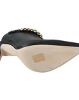 Jimmy Choo Elegant Black Gold Leather Pumps