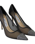 Jimmy Choo Elegant Black Mesh Crystal Pumps
