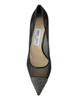 Jimmy Choo Elegant Black Mesh Crystal Pumps