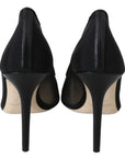 Jimmy Choo Elegant Black Mesh Crystal Pumps