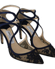 Jimmy Choo Navy Lancer Leather Pumps Elegance Unleashed