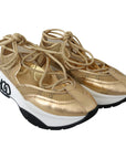 Jimmy Choo Golden Glamour Mesh Leather Sneakers