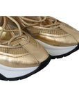 Jimmy Choo Golden Glamour Mesh Leather Sneakers