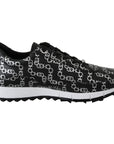 Jimmy Choo Elegant Black & Silver Leather Sneakers
