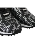 Jimmy Choo Elegant Black & Silver Leather Sneakers