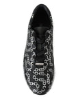 Jimmy Choo Elegant Black & Silver Leather Sneakers