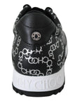 Jimmy Choo Elegant Black & Silver Leather Sneakers