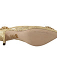 Dolce & Gabbana Gleaming Gold Crystal Slingback Heels