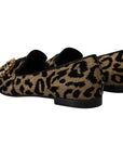 Dolce & Gabbana Elegant Leopard Crystal Gem Loafers
