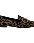 Dolce & Gabbana Elegant Leopard Crystal Gem Loafers