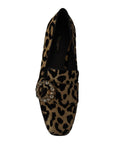 Dolce & Gabbana Elegant Leopard Crystal Gem Loafers