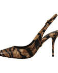 Dolce & Gabbana Tiger Pattern Slingback Heels Pumps