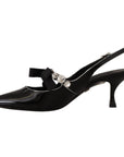 Dolce & Gabbana Elegant Crystal Slingback Heels Pump
