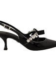 Dolce & Gabbana Elegant Crystal Slingback Heels Pump