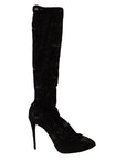 Dolce & Gabbana Elegant Stretch Sock Boots in Sleek Black